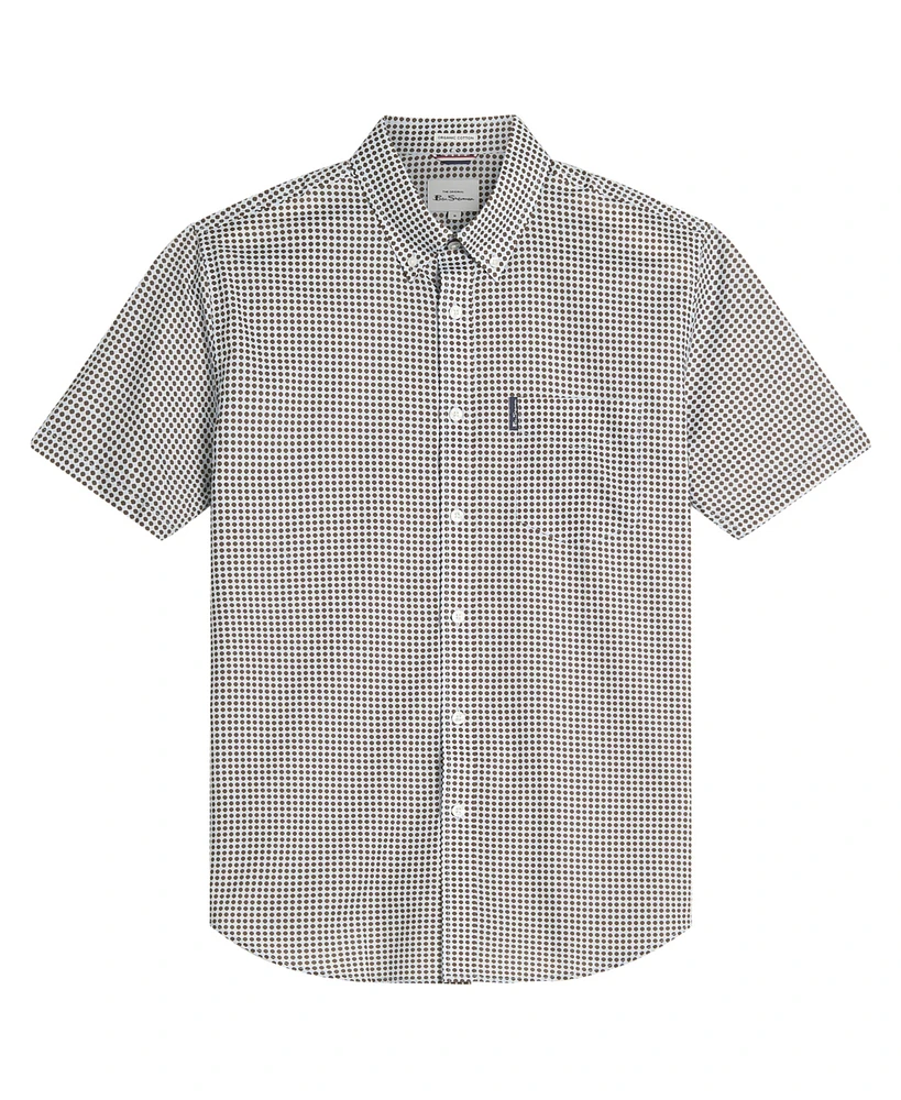 Ben Sherman Men's Geo-Print Short Sleeve Shirt