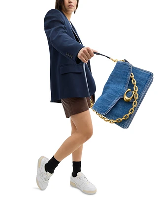 Coach Denim Chain Tabby 30 Shoulder Bag
