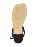 Nine West Women's Norta T-Strap Tie-Up Flat Sandals