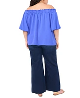 Vince Camuto Plus Off-The-Shoulder Puff-Sleeve Top