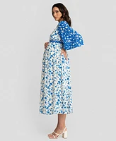 Seraphine Women's Maternity Flounce Sleeve Dress