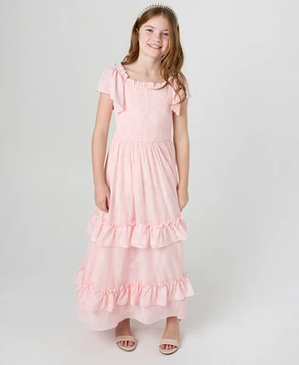 Rare Editions Big Girls Floral Chiffon Dress