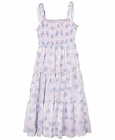 Rare Editions Big Girls Floral Burnout Maxi Dress