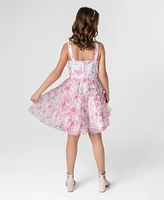 Rare Editions Big Girls Floral Mesh Social Dress