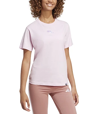 adidas Women's Cotton Mini Logo Graphic Crewneck T-Shirt
