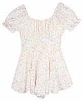 Rare Editions Big Girls Floral Printed Romper