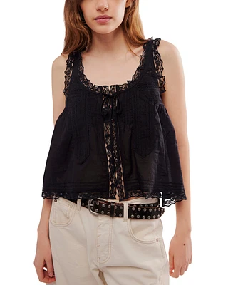 Free People Women's Evermore Lace-Trim Tank Top