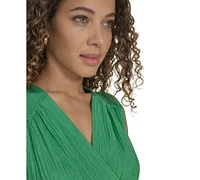 Calvin Klein Women's Faux-Wrap Sleeveless Midi Dress