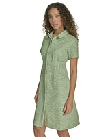 Calvin Klein Women's Tweed Collared Shirtdress