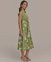Donna Karan New York Women's Printed Linen-Blend Shirtdress