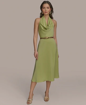 Donna Karan New York Women's Belted Halter A-Line Dress