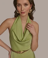 Donna Karan New York Women's Belted Halter A-Line Dress