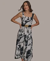 Donna Karan New York Women's Printed Cotton A-Line Dress