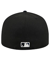 New Era Men's Black Boston Red Sox Shadow Stitch 59FIFTY Fitted Hat