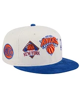 New Era Men's Cream New York Knicks Corduroy Two-Tone 9FIFTY Snapback Hat