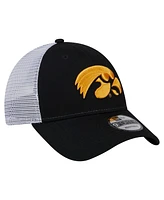 New Era Men's Black Iowa Hawkeyes Trucker 9FORTY Adjustable Hat