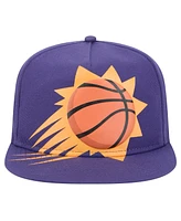 New Era Men's Purple Phoenix Suns Oversized Puff Print Logo Golfer Snapback Hat