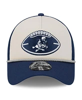 New Era Big Boys and Girls Stone/Navy Dallas Cowboys 2024 Sideline Historic 9FORTY A-Frame Trucker Adjustable Hat