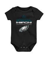 Outerstuff Baby Boys and Girls Black Philadelphia Eagles Super Bowl Lix Champions Stack Bodysuit