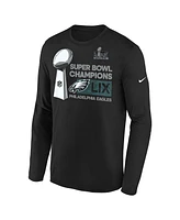 Nike Big Boys and Girls Black Philadelphia Eagles Super Bowl Lix Champions Locker Room Trophy Collection Long Sleeve T-Shirt