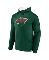Fanatics Men's Green Minnesota Wild Iconic Defender Raglan Pullover Hoodie