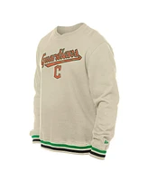 New Era Men's Cream Cleveland Guardians St. Patrick's Day Twill Pullover Sweatshirt