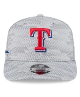 New Era Men's Gray Texas Rangers 2025 Mlb Clubhouse 9SEVENTY Stretch-Snap Hat