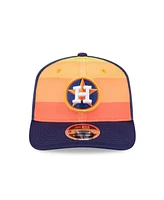 New Era Men's Orange/Navy Houston Astros 2025 Batting Practice 9SEVENTY Stretch-Snap Trucker Hat