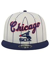 New Era Men's Cream Chicago White Sox Jersey Pinstripe 9FIFTY Snapback Hat