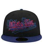 New Era Men's Black Chicago White Sox Shadow Stitch 59FIFTY Fitted Hat