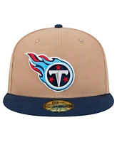 New Era Men's Tan Tennessee Titans Logo Main 59FIFTY Fitted Hat