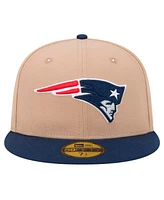 New Era Men's Tan New England Patriots Logo Main 59FIFTY Fitted Hat