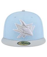 New Era Men's Light Blue/Gray San Jose Sharks Color Pack Two-Tone 59FIFTY Fitted Hat