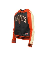 New Era Women's Black San Francisco Giants Cooperstown Collection Cropped Raglan Pullover Hoodie