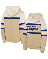 Mitchell & Ness Men's Cream Los Angeles Dodgers Head Coach Pullover Hoodie