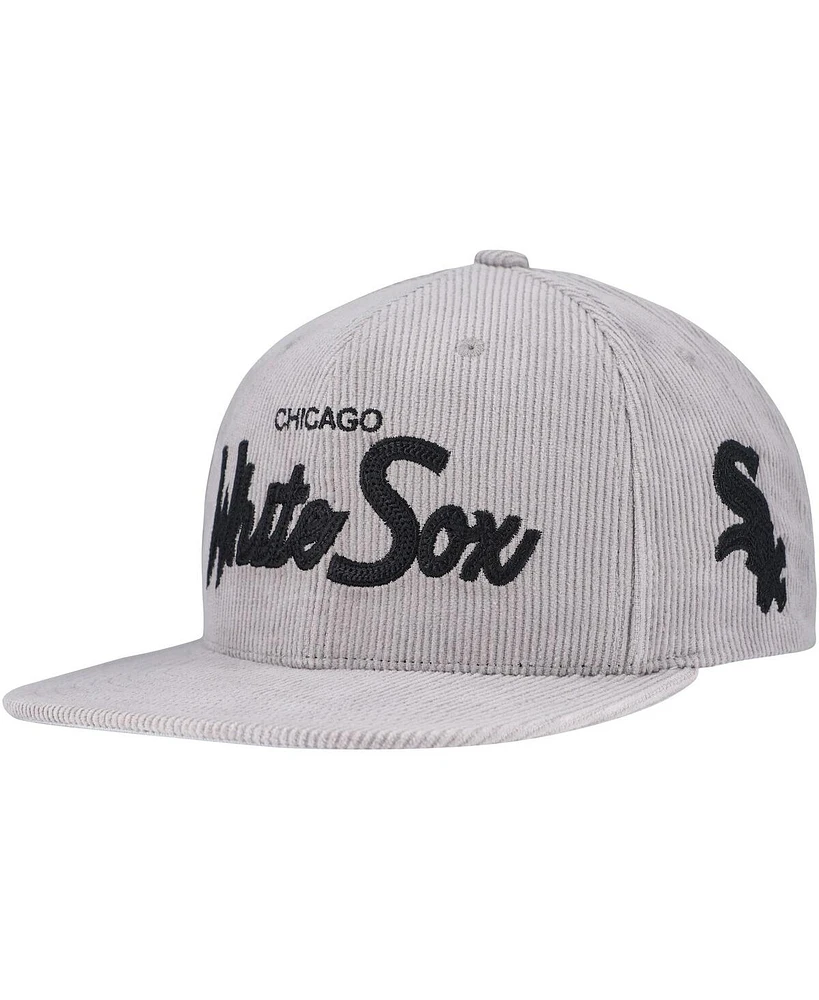 Mitchell & Ness Men's Gray Chicago White Sox Corduroy Snapback Hat