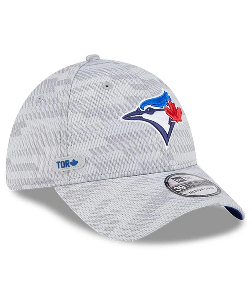 New Era Men's Gray Toronto Blue Jays 2025 Mlb Clubhouse 39THIRTY Flex Hat