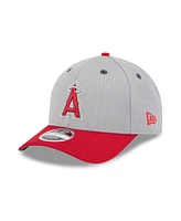 New Era Men's Gray/Red Los Angeles Angels 2025 Batting Practice 9FORTY M-Crown Adjustable Hat