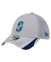 New Era Men's Gray Seattle Mariners Linear 39THIRTY Flex-Fit Hat