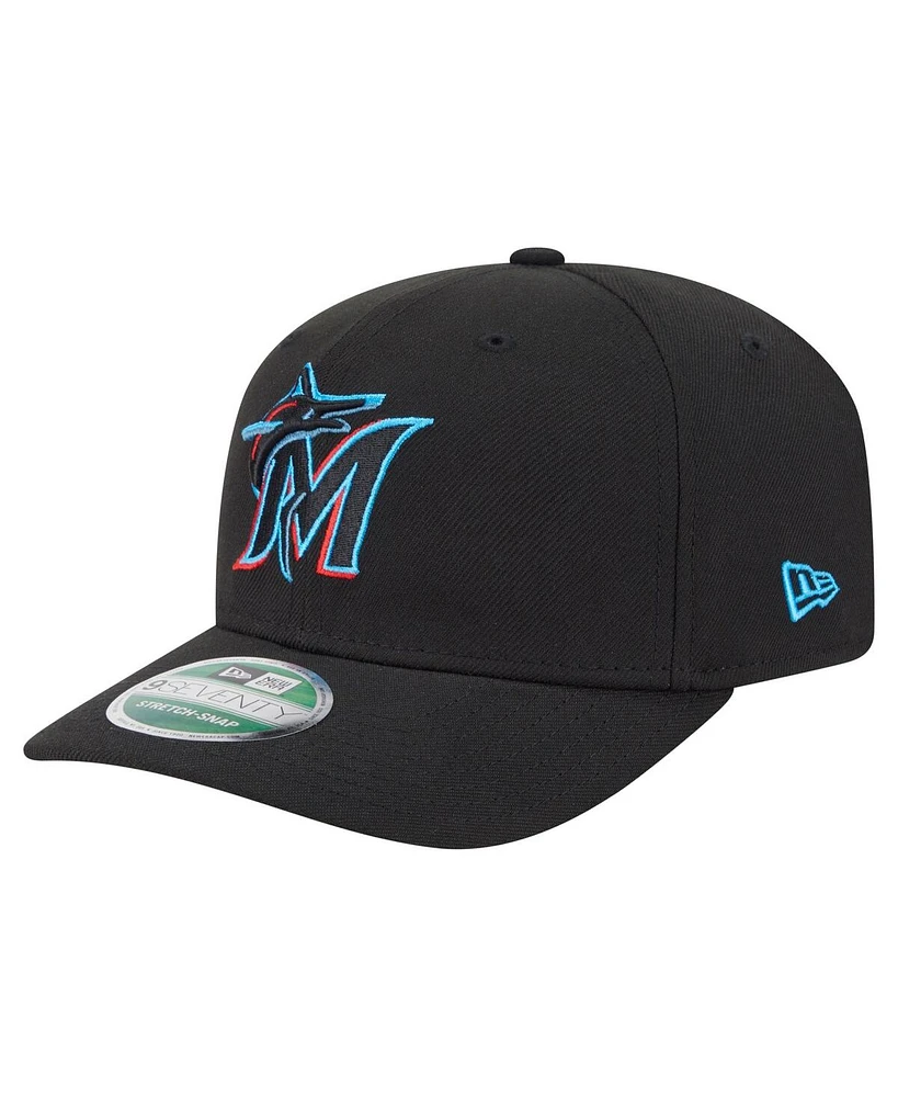 New Era Men's Black Miami Marlins Player Replica 9SEVENTY Adjustable Hat