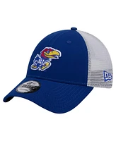 New Era Men's Royal Kansas Jayhawks Trucker 9FORTY Adjustable Hat