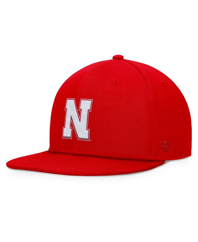 Top of the World Men's Scarlet Nebraska Huskers Fundamental Snapback Hat