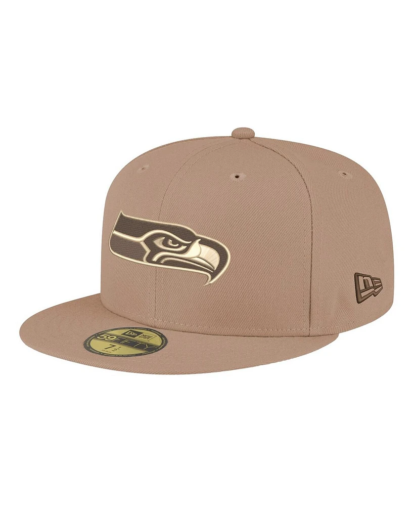 New Era Men's Tan Seattle Seahawks Candied Pecan 59FIFTY Fitted Hat