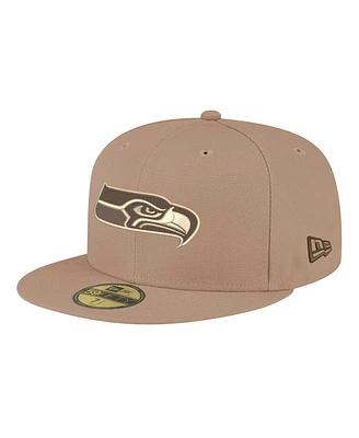 New Era Men's Tan Seattle Seahawks Candied Pecan 59FIFTY Fitted Hat