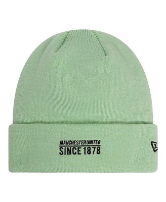 New Era Women's Light Green Manchester United Seasonal Cuffed Knit Hat