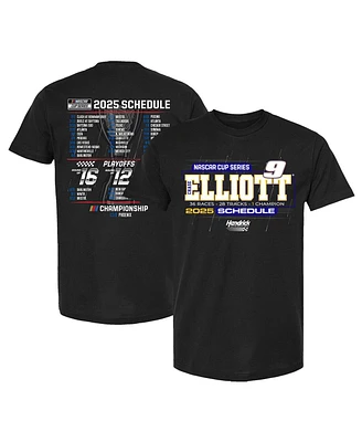 Hendrick Motorsports Team Collection Men's Black Chase Elliott 2025 Nascar Cup Series Schedule T-Shirt