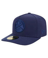 New Era Men's Navy Denver Nuggets Colorpack A-Frame Pinch Front 59FIFTY Fitted Hat