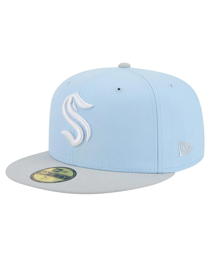 New Era Men's Light Blue/Gray Seattle Kraken Color Pack Two-Tone 59FIFTY Fitted Hat