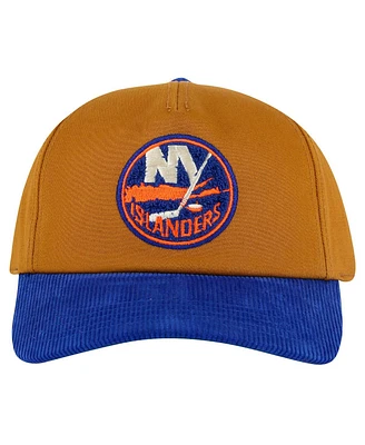 American Needle Men's Tan/Royal New York Islanders Burnett Adjustable Hat