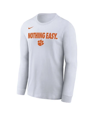 Nike Men's White Clemson Tigers 2025 On-Court Bench Long Sleeve T-Shirt